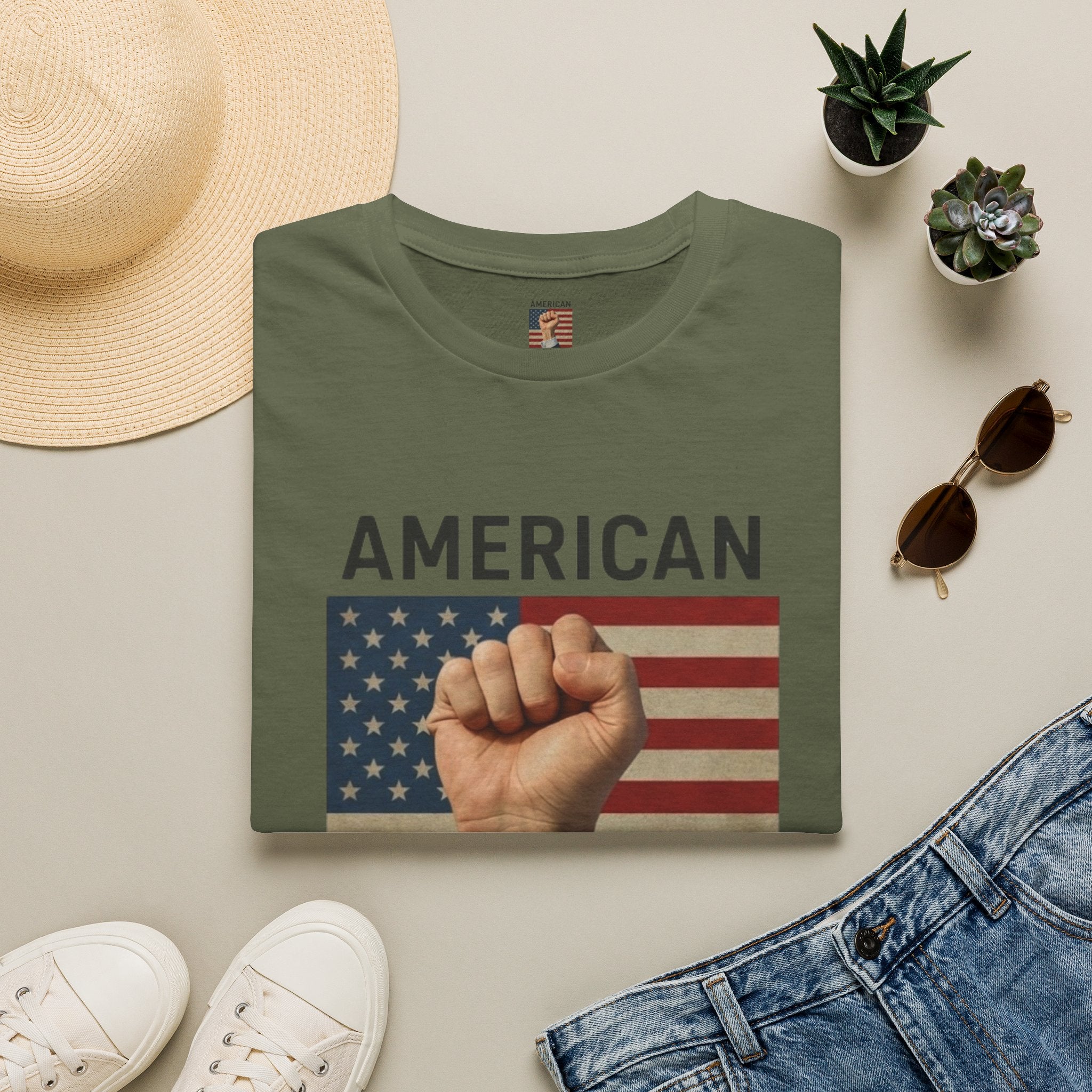 American Fist T‑Shirt — Patriotic Flag Graphic Tee